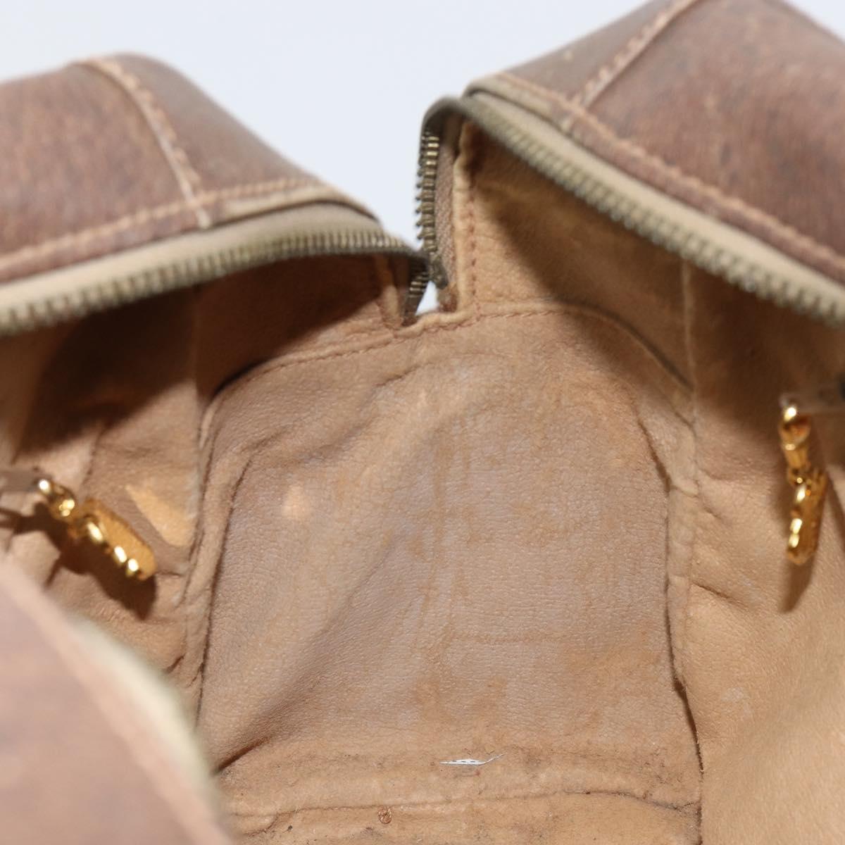 GUCCI GG Supreme Boston Bag PVC Beige Gold Auth 156838