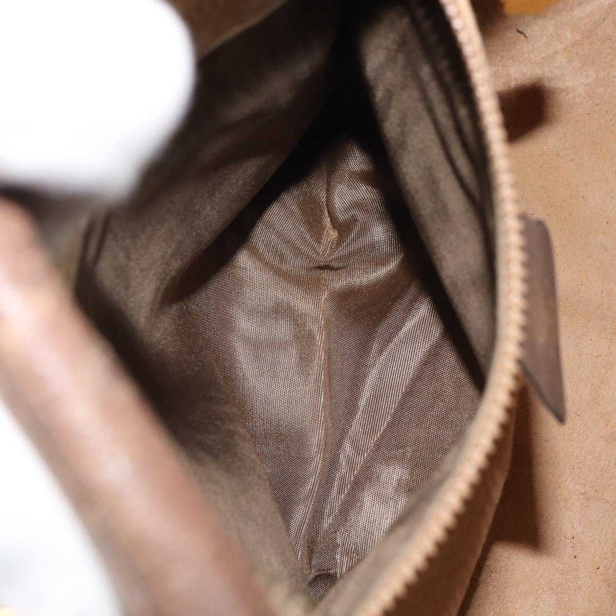 GUCCI GG Supreme Boston Bag PVC Beige Gold Auth 156838