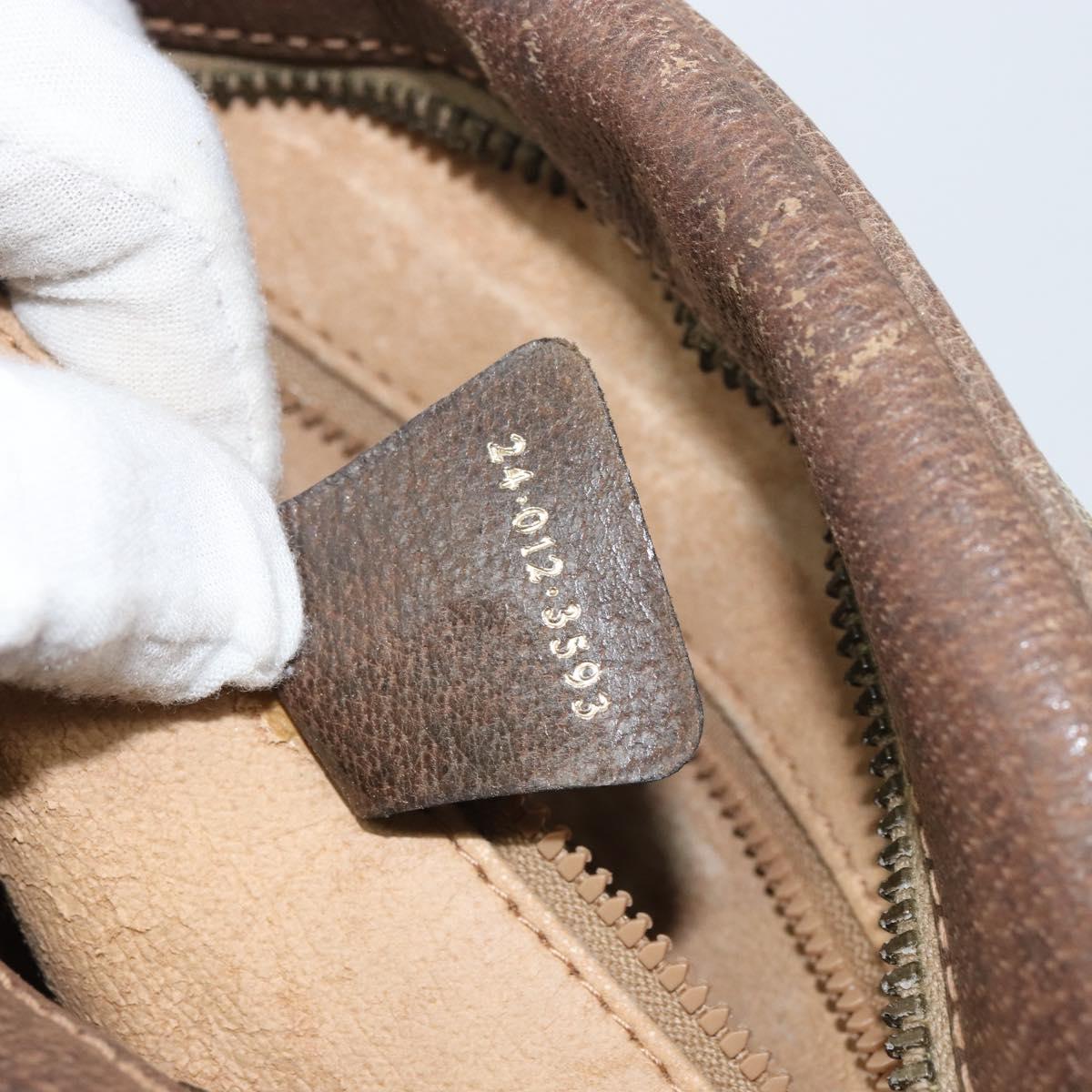 GUCCI GG Supreme Boston Bag PVC Beige Gold Auth 156838