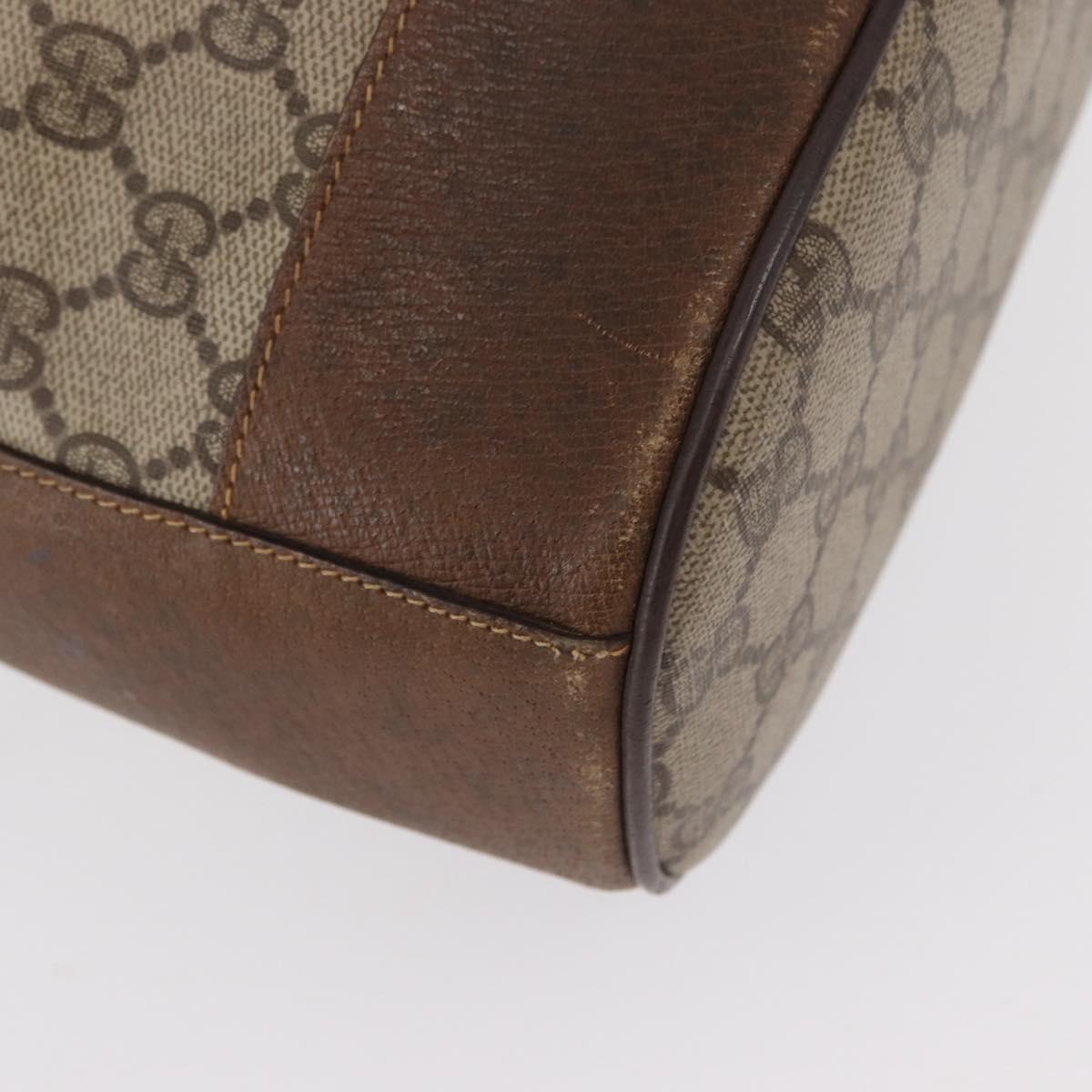 GUCCI GG Supreme Web Sherry Line Bag PVC Beige Gold 001 41 0850 Auth 156839