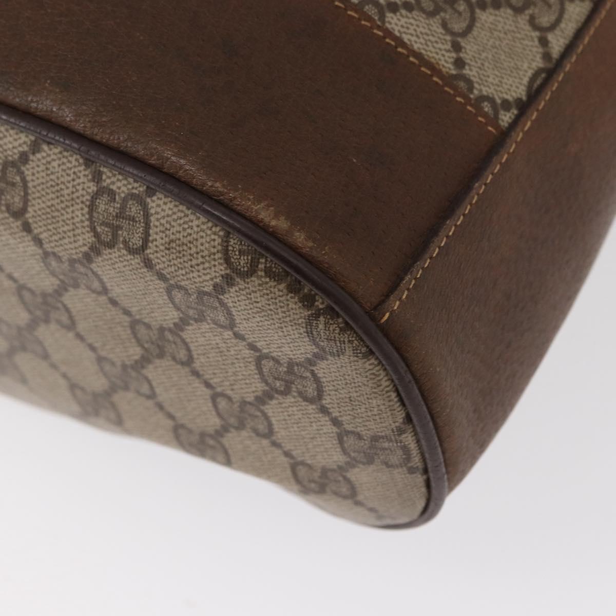 GUCCI GG Supreme Web Sherry Line Bag PVC Beige Gold 001 41 0850 Auth 156839