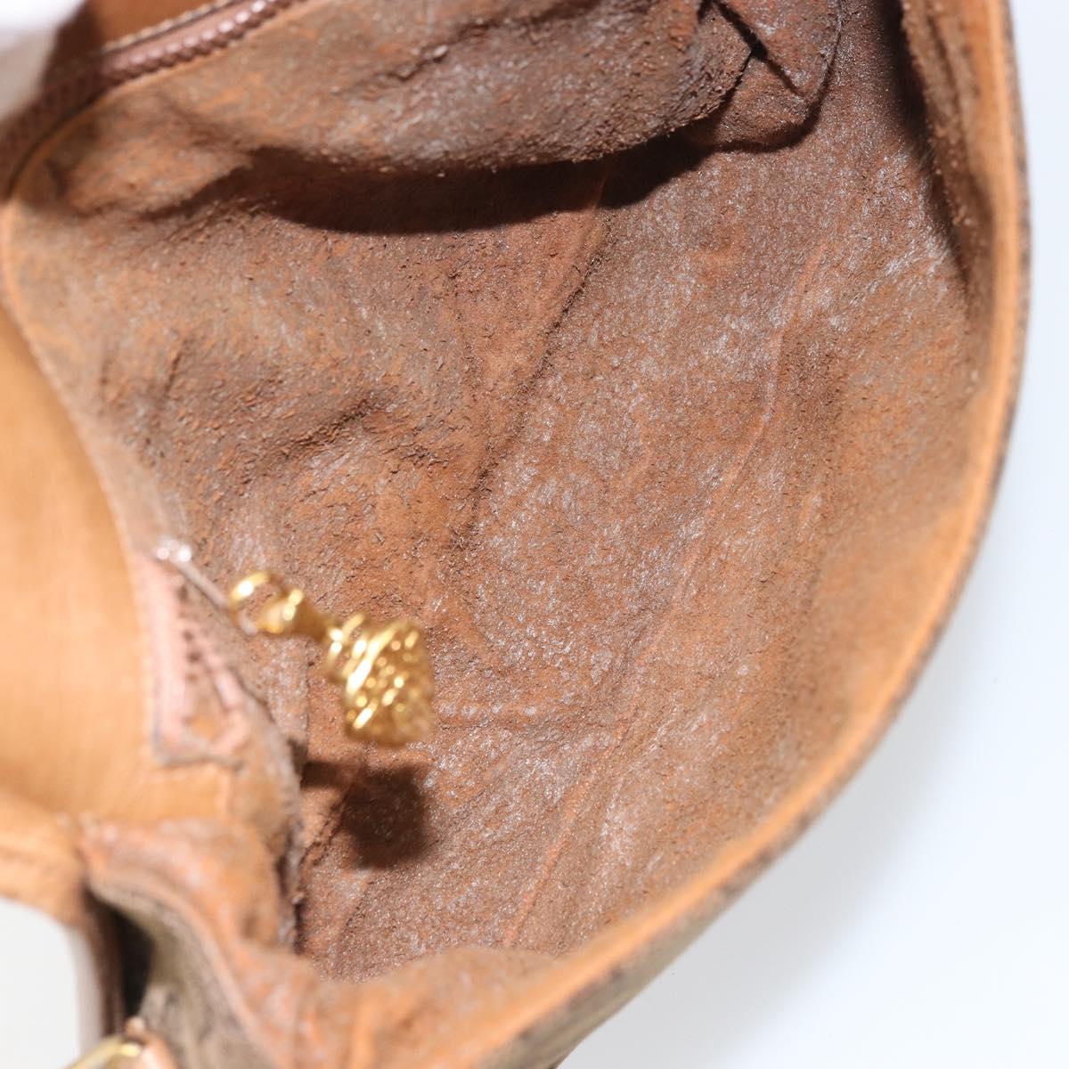 GUCCI GG Canvas Shoulder Bag Beige Gold Auth 156840