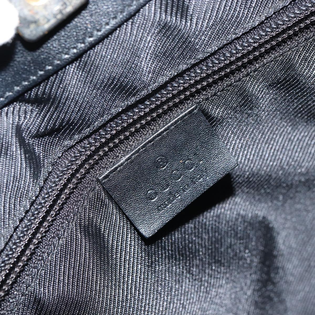 GUCCI GG Canvas Shoulder Bag Navy Gold 019 0493 1669 Auth 156841