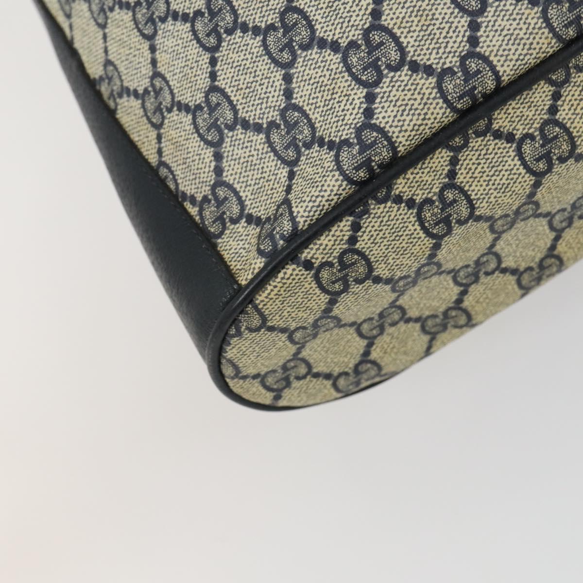 GUCCI GG Supreme Sherry Line Shoulder Bag PVC Navy Gold 41 02 034 Auth 156842