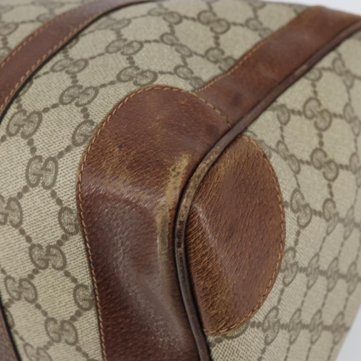 GUCCI GG Supreme Boston Bag PVC Beige Gold Auth 156843