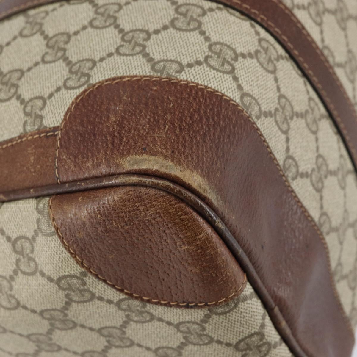 GUCCI GG Supreme Boston Bag PVC Beige Gold Auth 156843