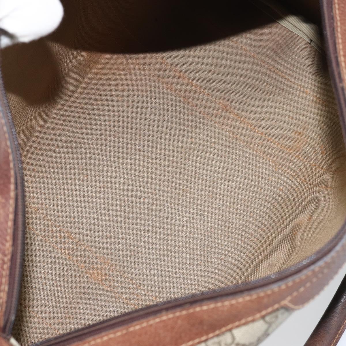 GUCCI GG Supreme Boston Bag PVC Beige Gold Auth 156843