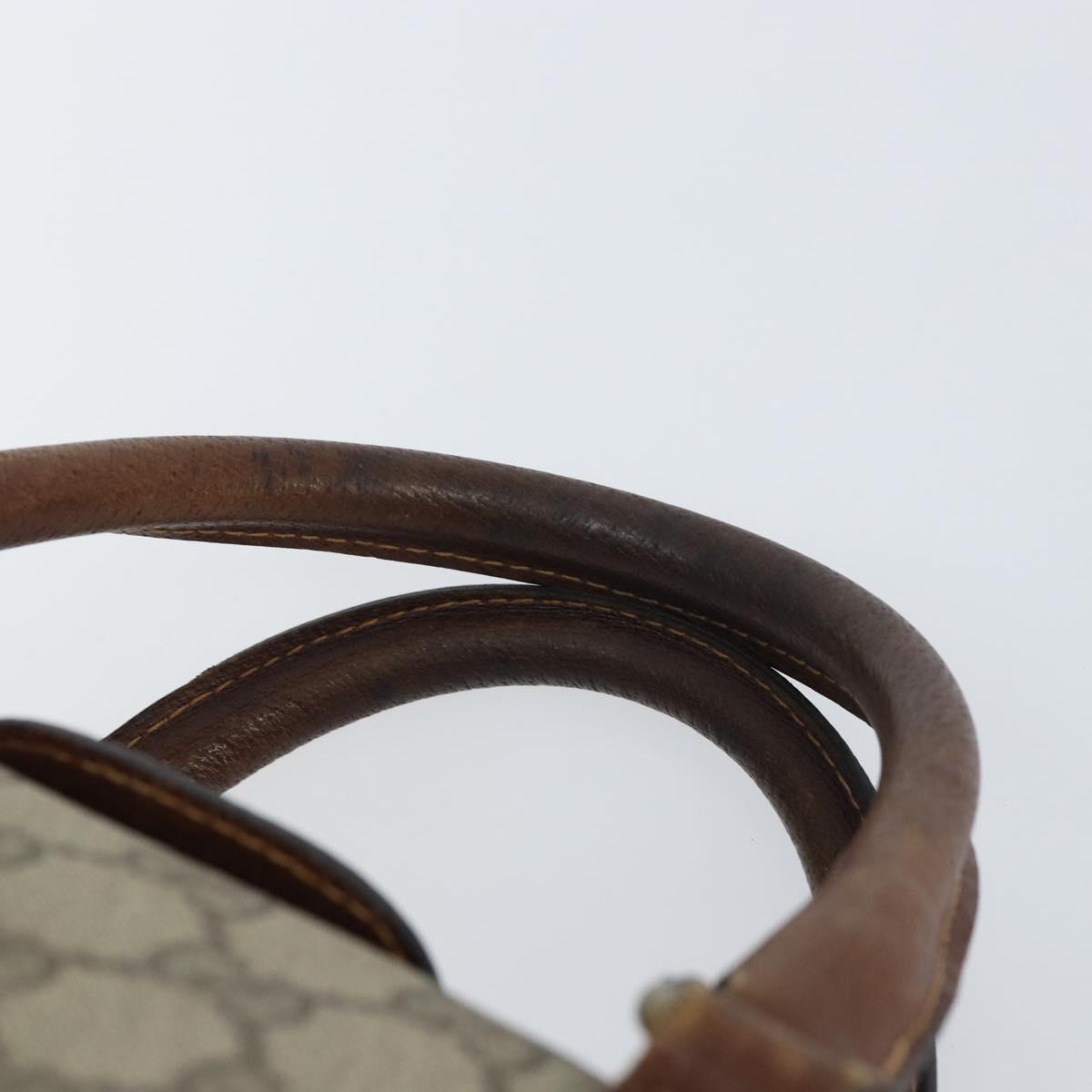 GUCCI GG Supreme Boston Bag PVC Beige Gold Auth 156843