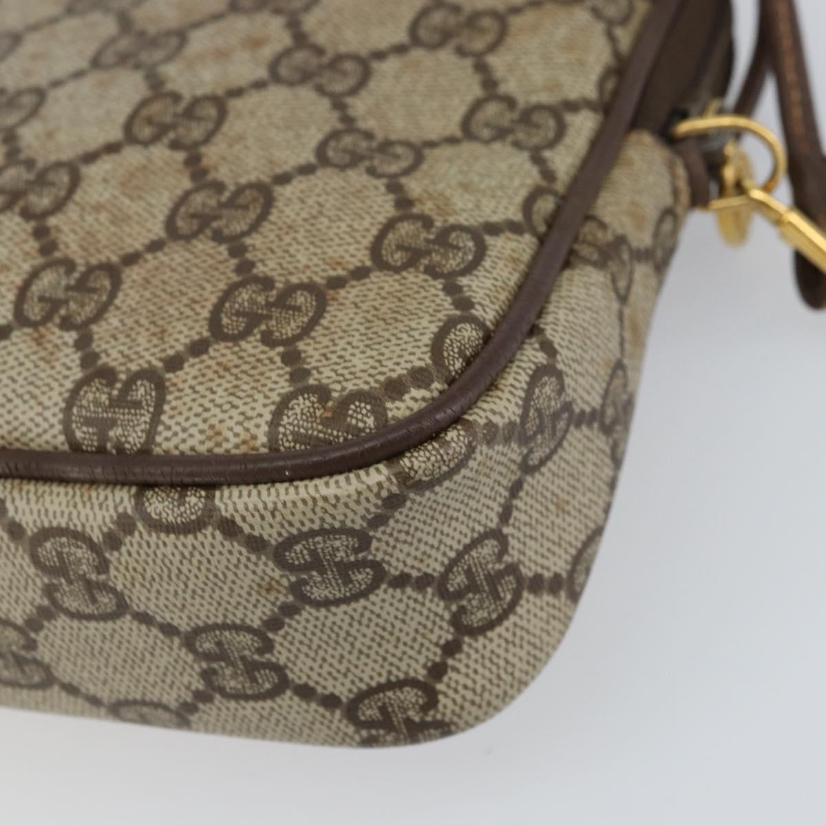 GUCCI GG Supreme Shoulder Bag PVC Beige Gold 97 02 068 Auth 156844