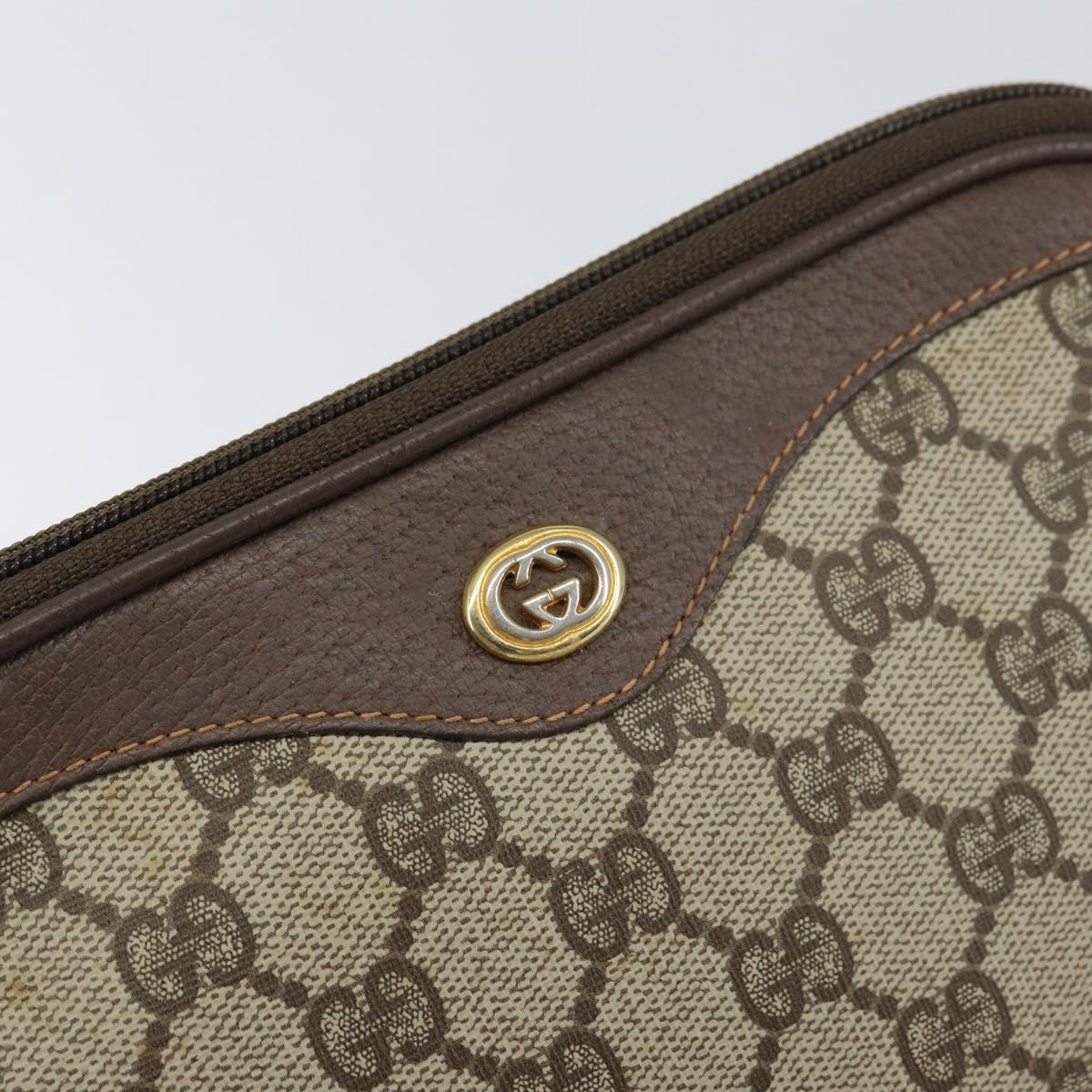 GUCCI GG Supreme Shoulder Bag PVC Beige Gold 97 02 068 Auth 156844