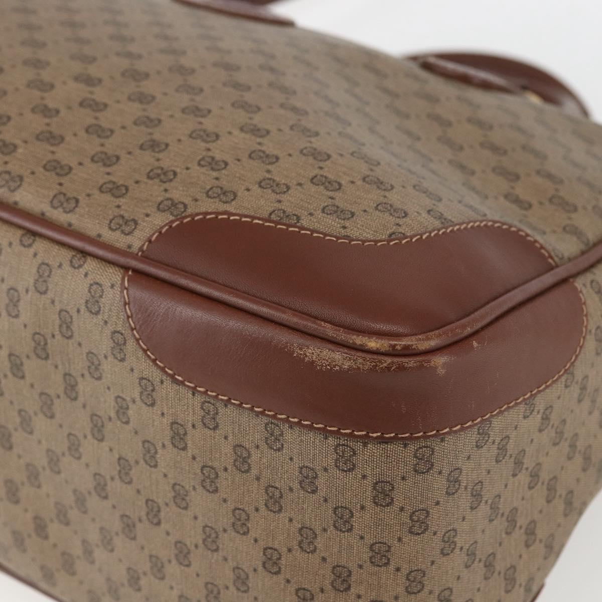 GUCCI Micro GG Supreme Boston Bag PVC 2way Beige Gold 002 122 0033 Auth 156846