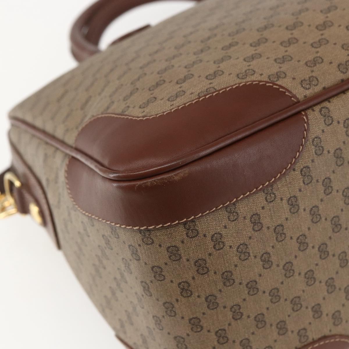 GUCCI Micro GG Supreme Boston Bag PVC 2way Beige Gold 002 122 0033 Auth 156846