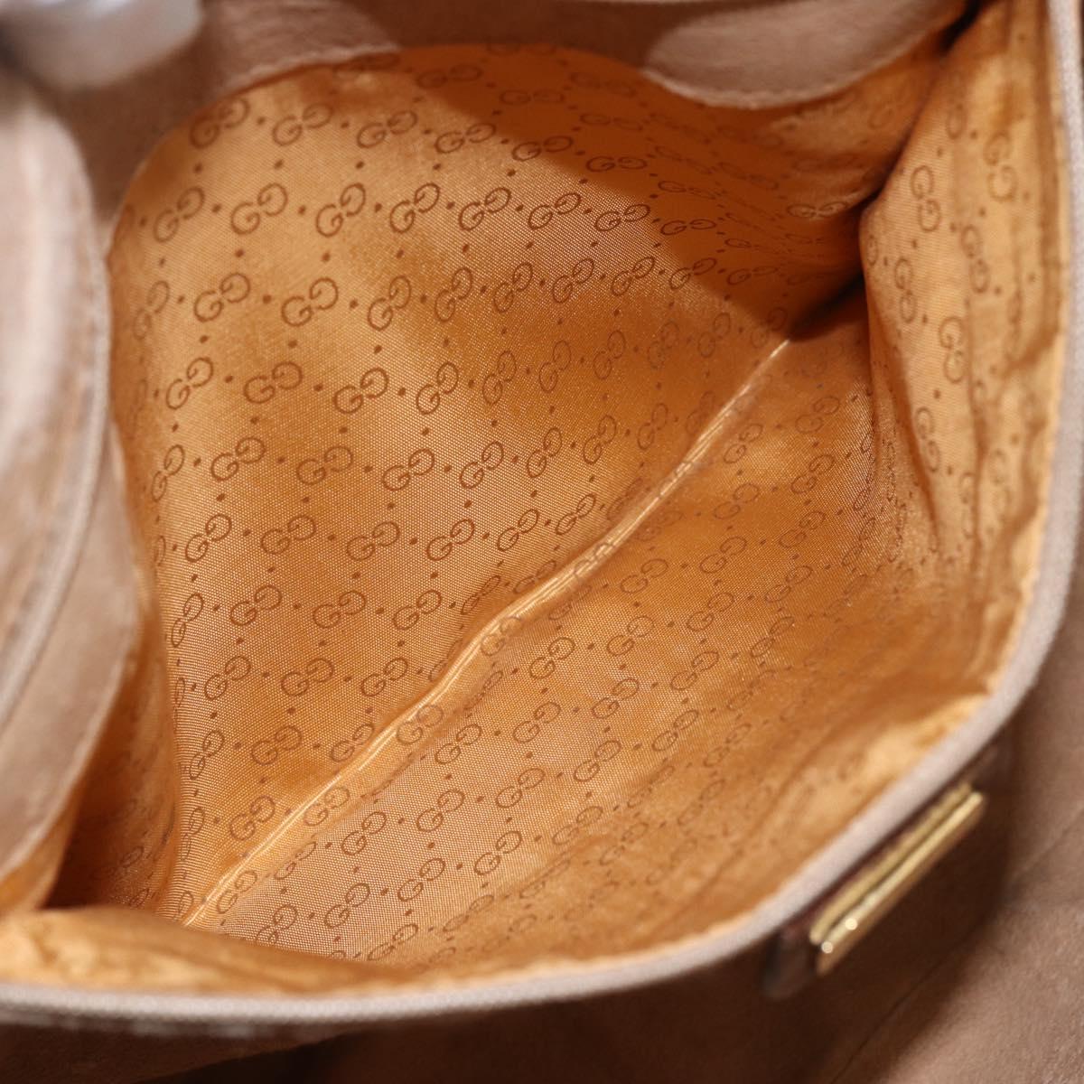 GUCCI Micro GG Supreme Boston Bag PVC 2way Beige Gold 002 122 0033 Auth 156846