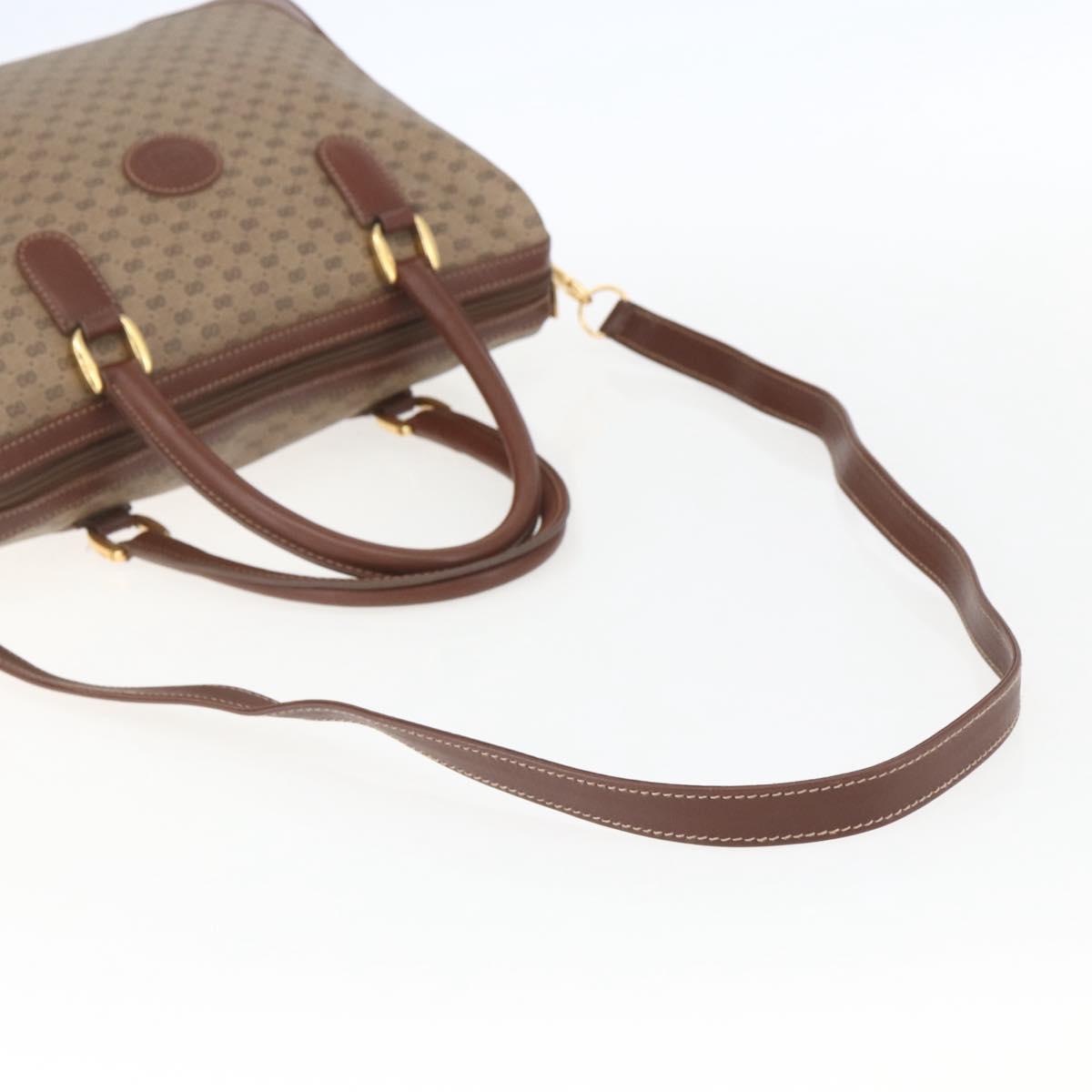 GUCCI Micro GG Supreme Boston Bag PVC 2way Beige Gold 002 122 0033 Auth 156846