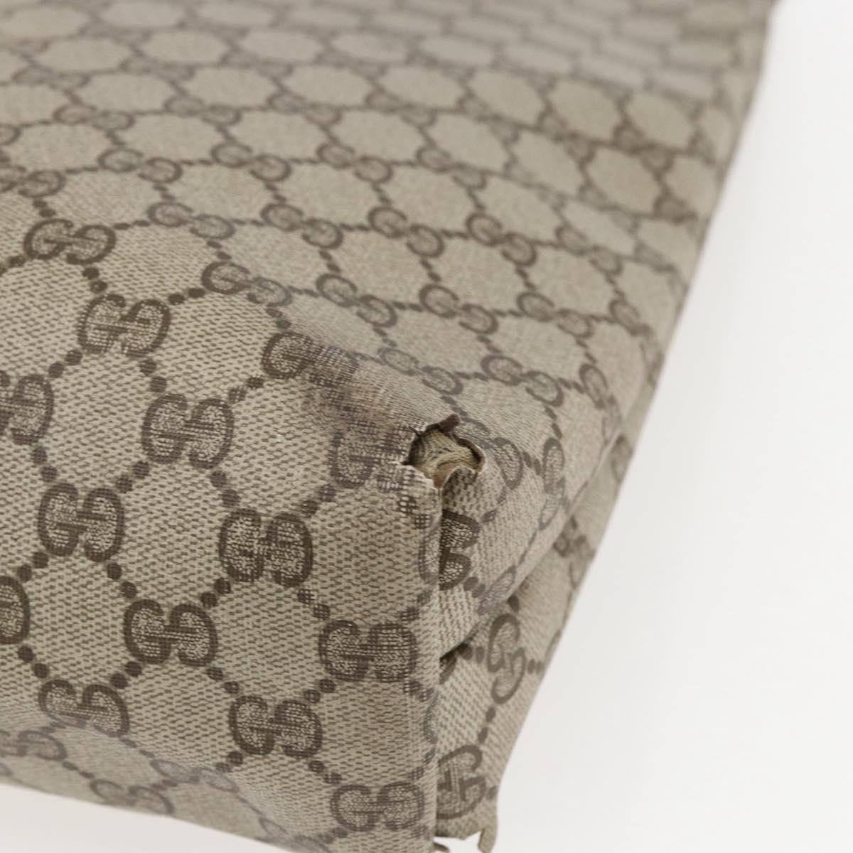 GUCCI GG Supreme Web Sherry Line Tote Bag PVC Beige Red 39 02 003 Auth 156848