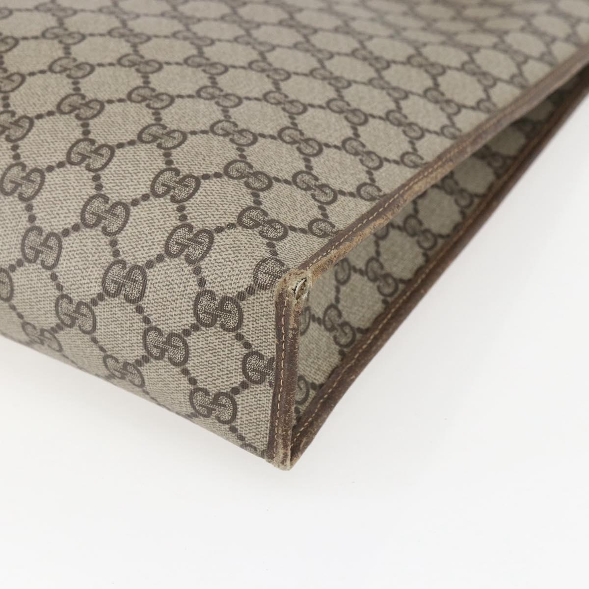 GUCCI GG Supreme Tote Bag PVC Beige Auth 156849