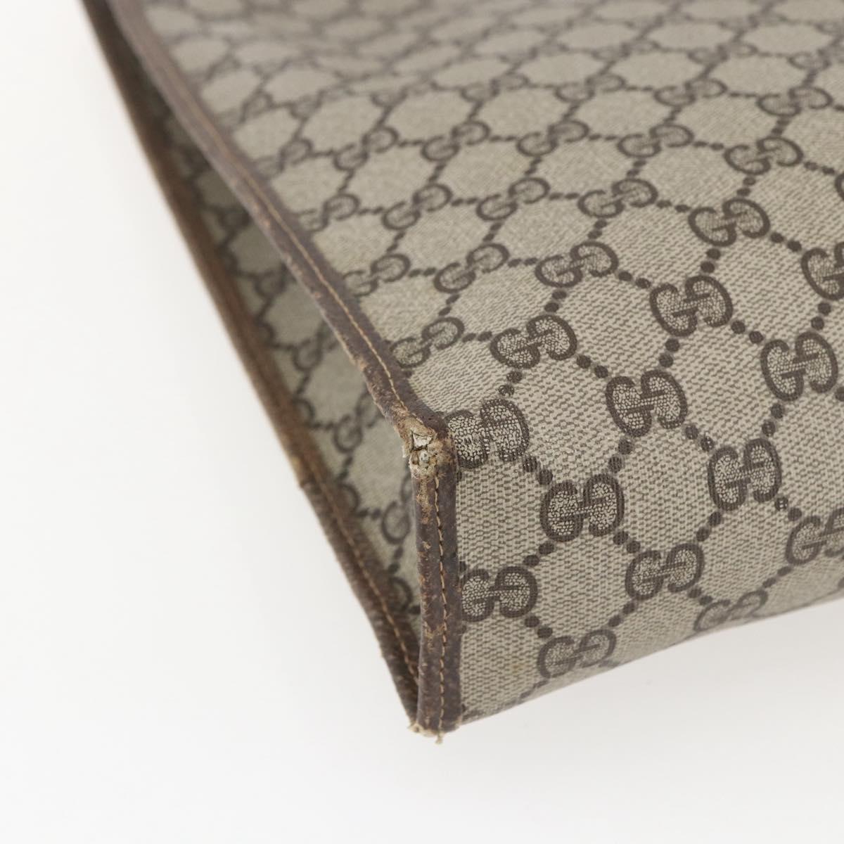 GUCCI GG Supreme Tote Bag PVC Beige Auth 156849