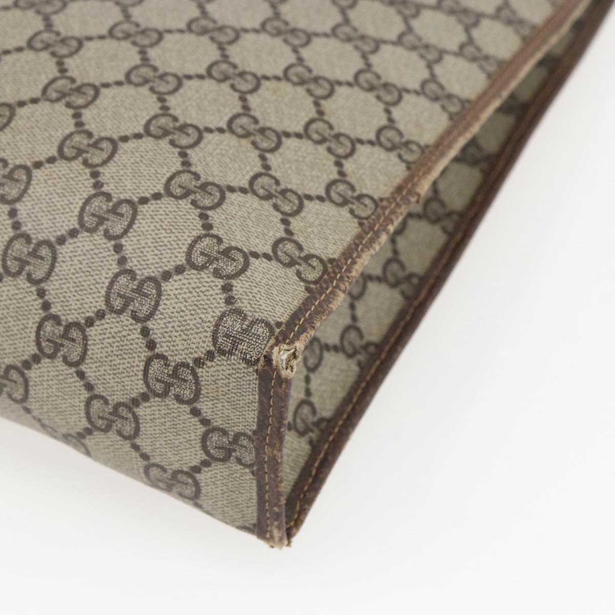 GUCCI GG Supreme Tote Bag PVC Beige Auth 156849