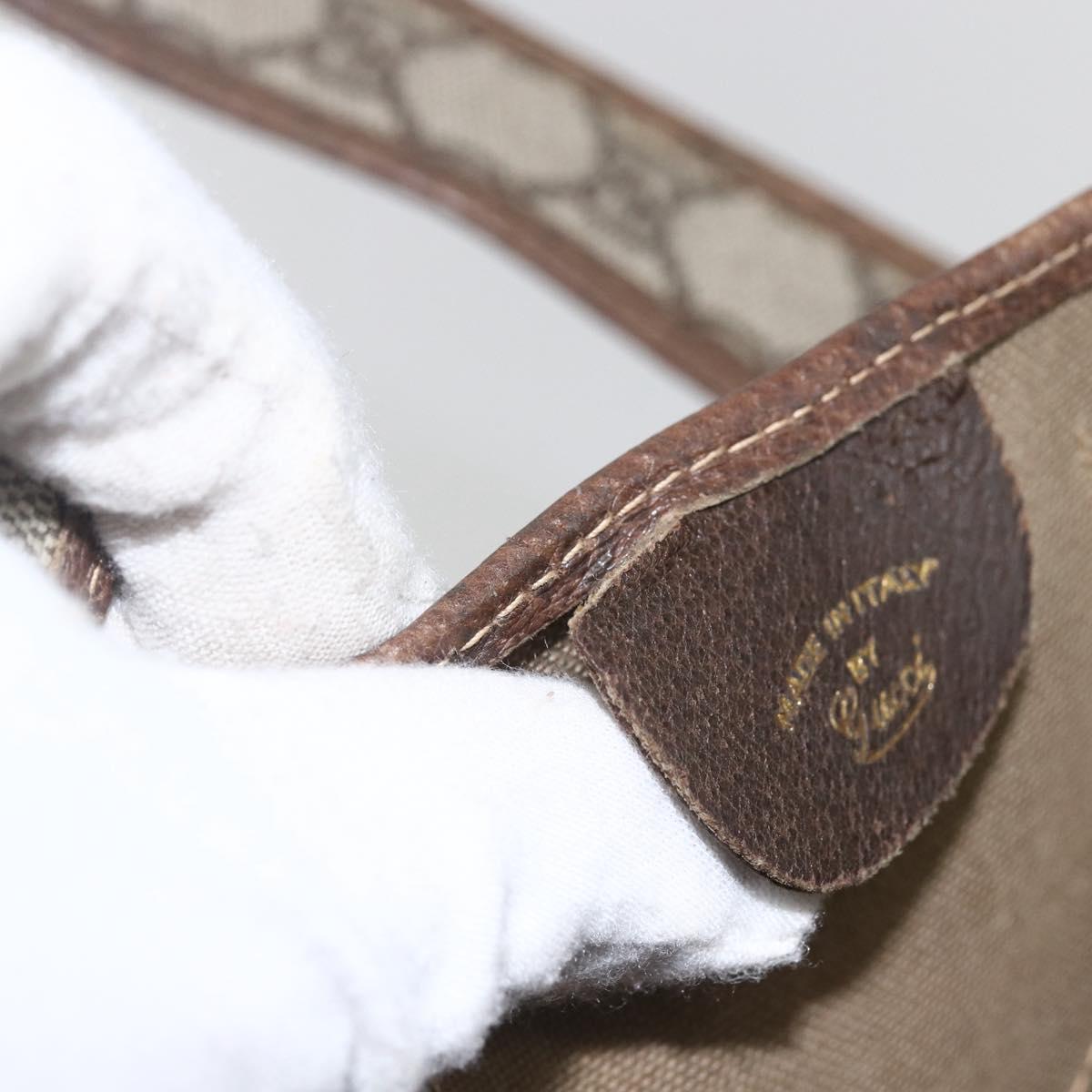 GUCCI GG Supreme Tote Bag PVC Beige Auth 156849