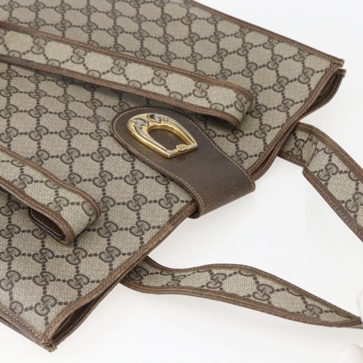 GUCCI GG Supreme Tote Bag PVC Beige Auth 156849