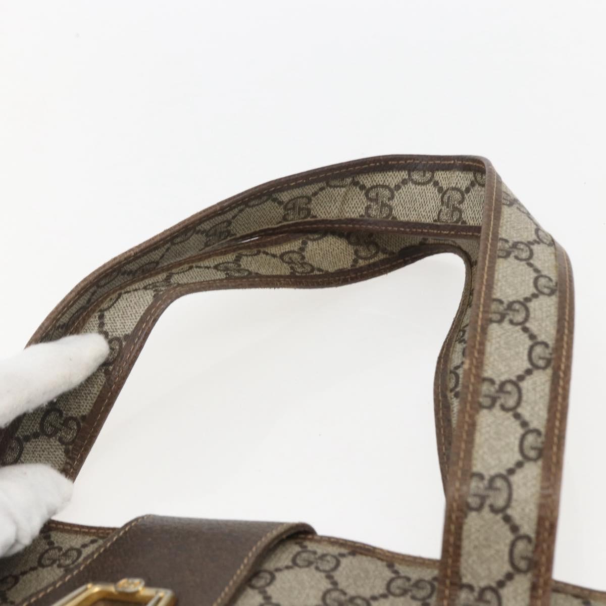 GUCCI GG Supreme Tote Bag PVC Beige Auth 156849