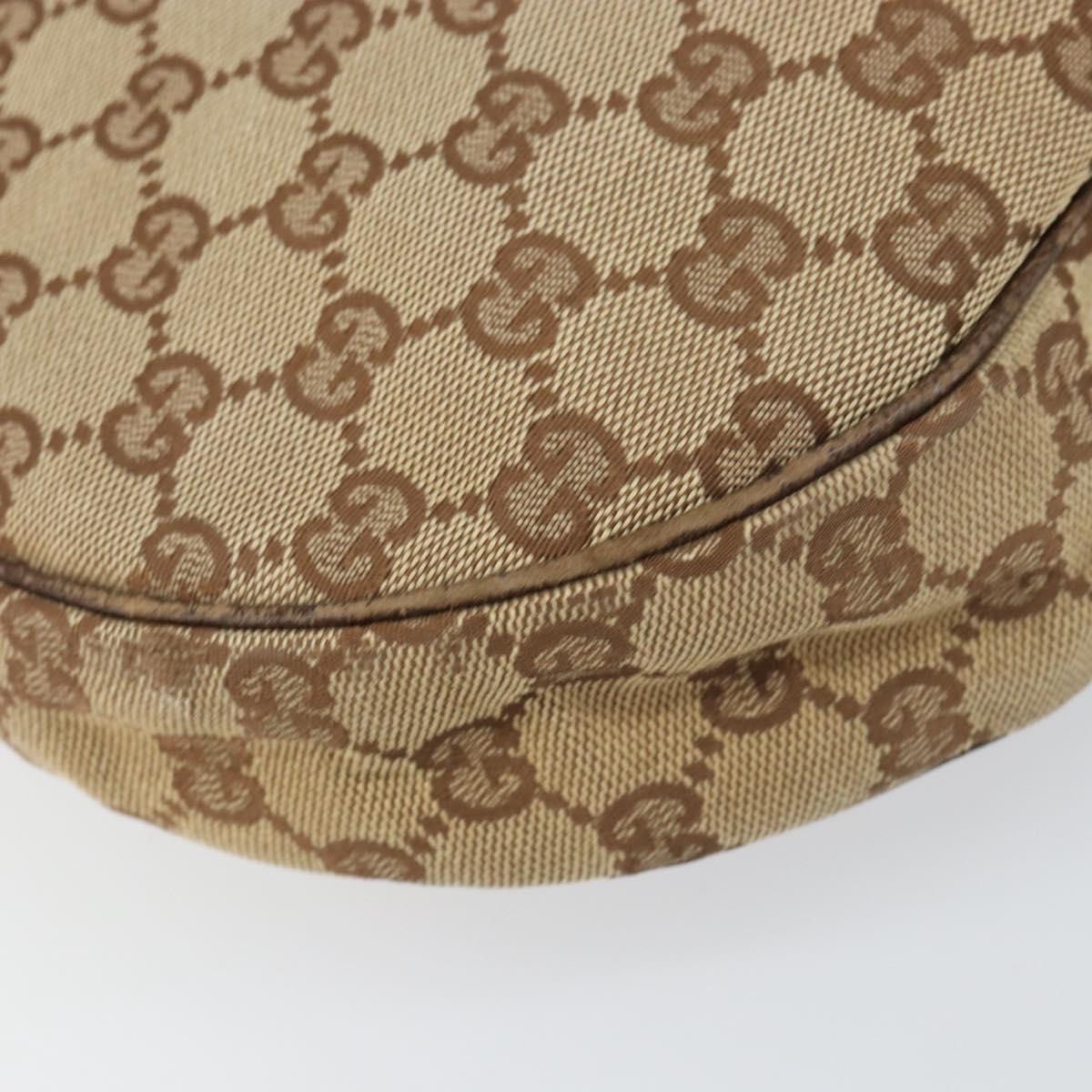 GUCCI GG Canvas Shoulder Bag Beige Silver 122790 Auth 156850