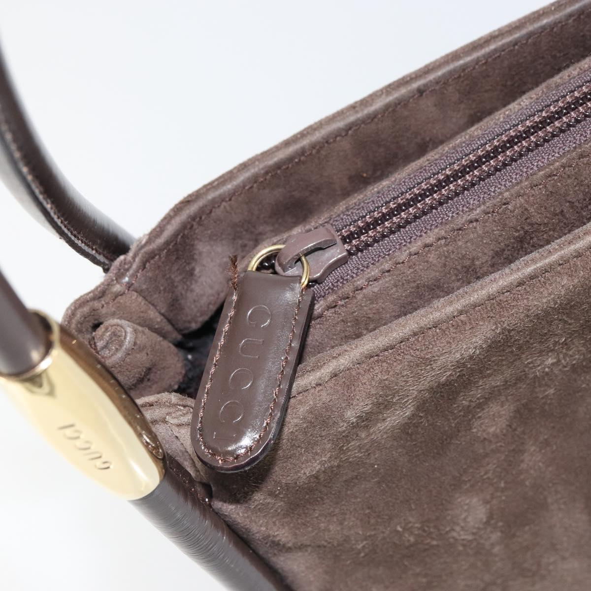 GUCCI Shoulder Bag Suede Brown Gold 000 2855 0550 0 Auth 156851