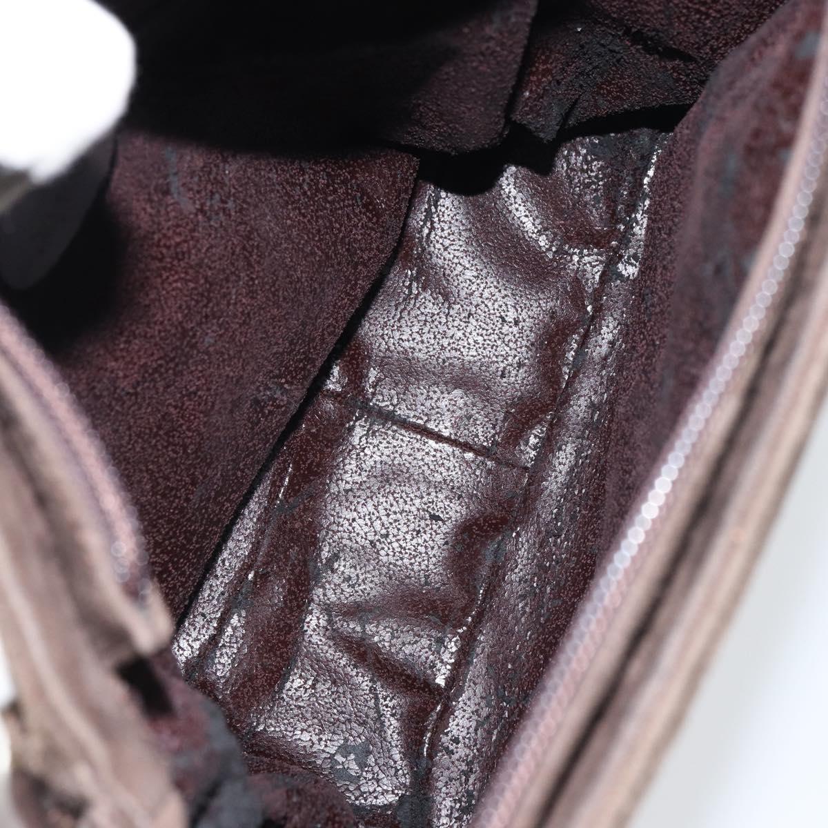 GUCCI Shoulder Bag Suede Brown Gold 000 2855 0550 0 Auth 156851