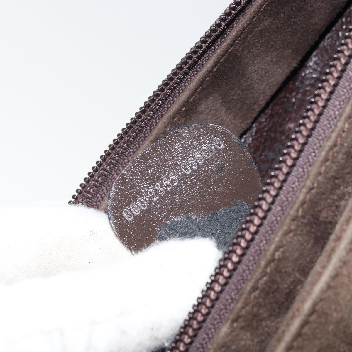 GUCCI Shoulder Bag Suede Brown Gold 000 2855 0550 0 Auth 156851