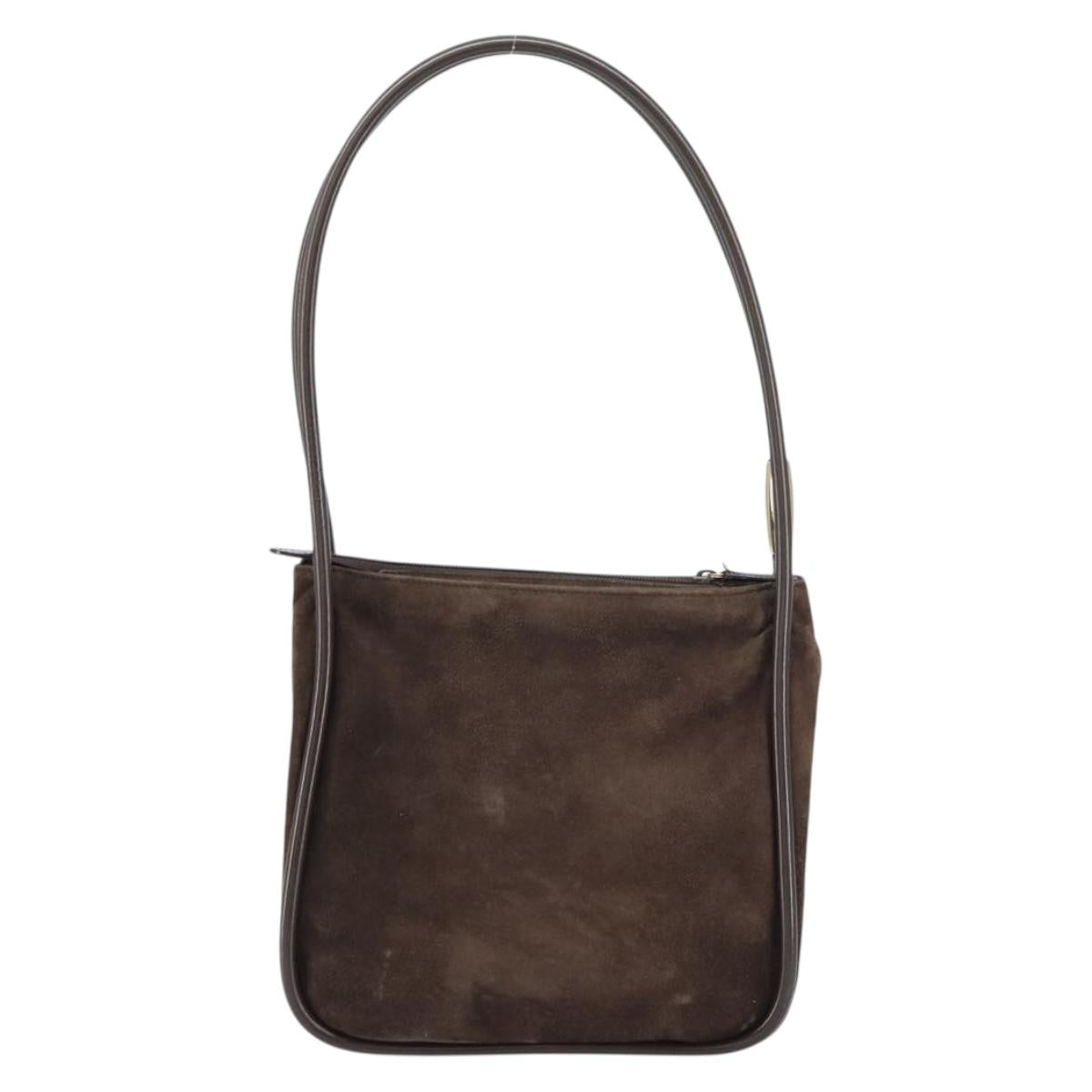 GUCCI Shoulder Bag Suede Brown Gold 000 2855 0550 0 Auth 156851