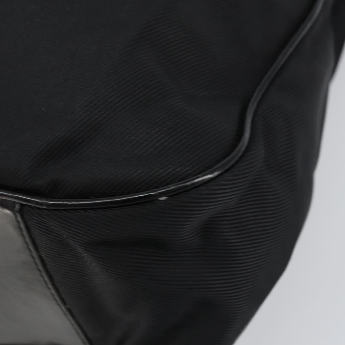 GUCCI Bamboo Hand Bag Nylon Black Silver 001 1998 1577 Auth 156855