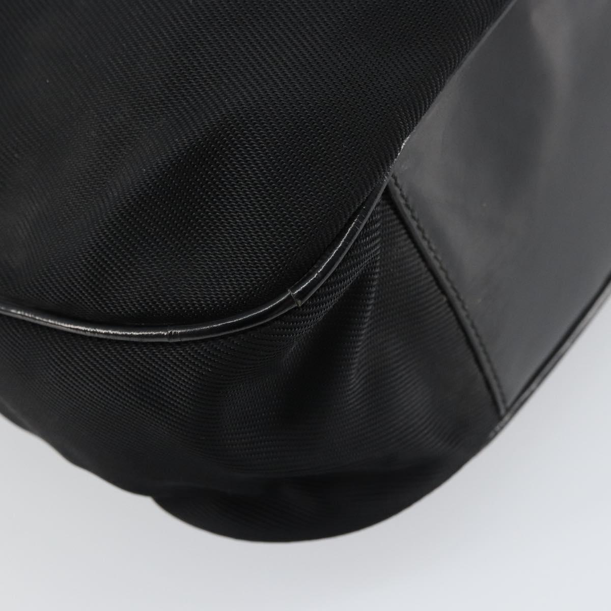 GUCCI Bamboo Hand Bag Nylon Black Silver 001 1998 1577 Auth 156855