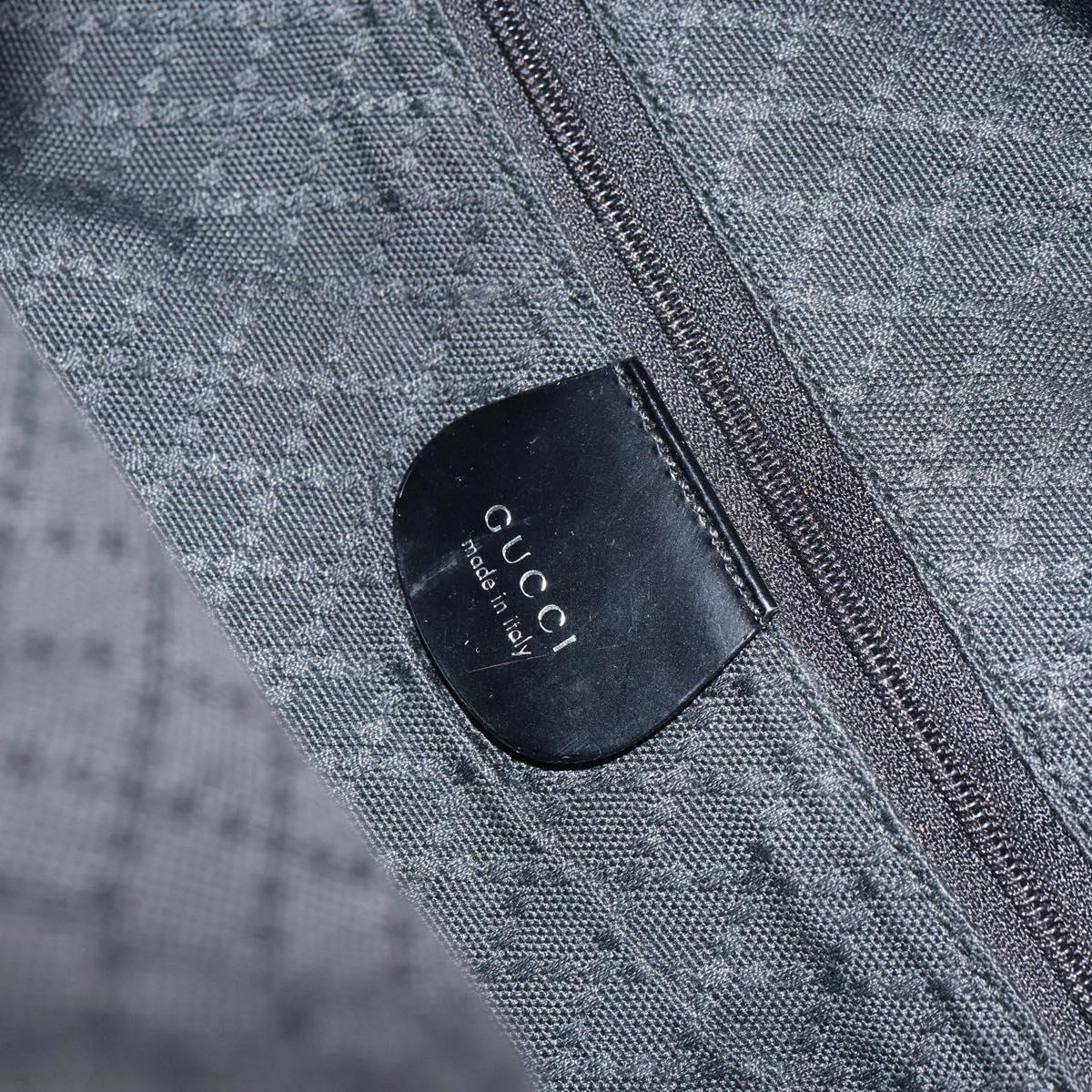 GUCCI Bamboo Hand Bag Nylon Black Silver 001 1998 1577 Auth 156855