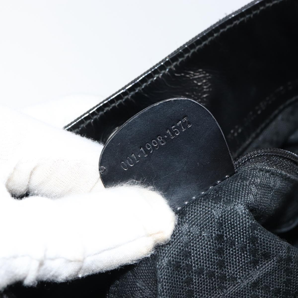 GUCCI Bamboo Hand Bag Nylon Black Silver 001 1998 1577 Auth 156855