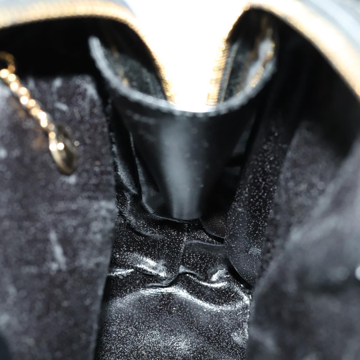 GUCCI Shoulder Bag Enamel Black Gold 001 1075 1650 0 Auth 156856