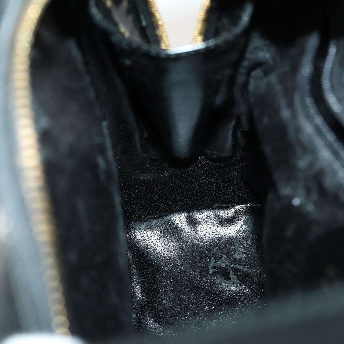 GUCCI Shoulder Bag Enamel Black Gold 001 1075 1650 0 Auth 156856
