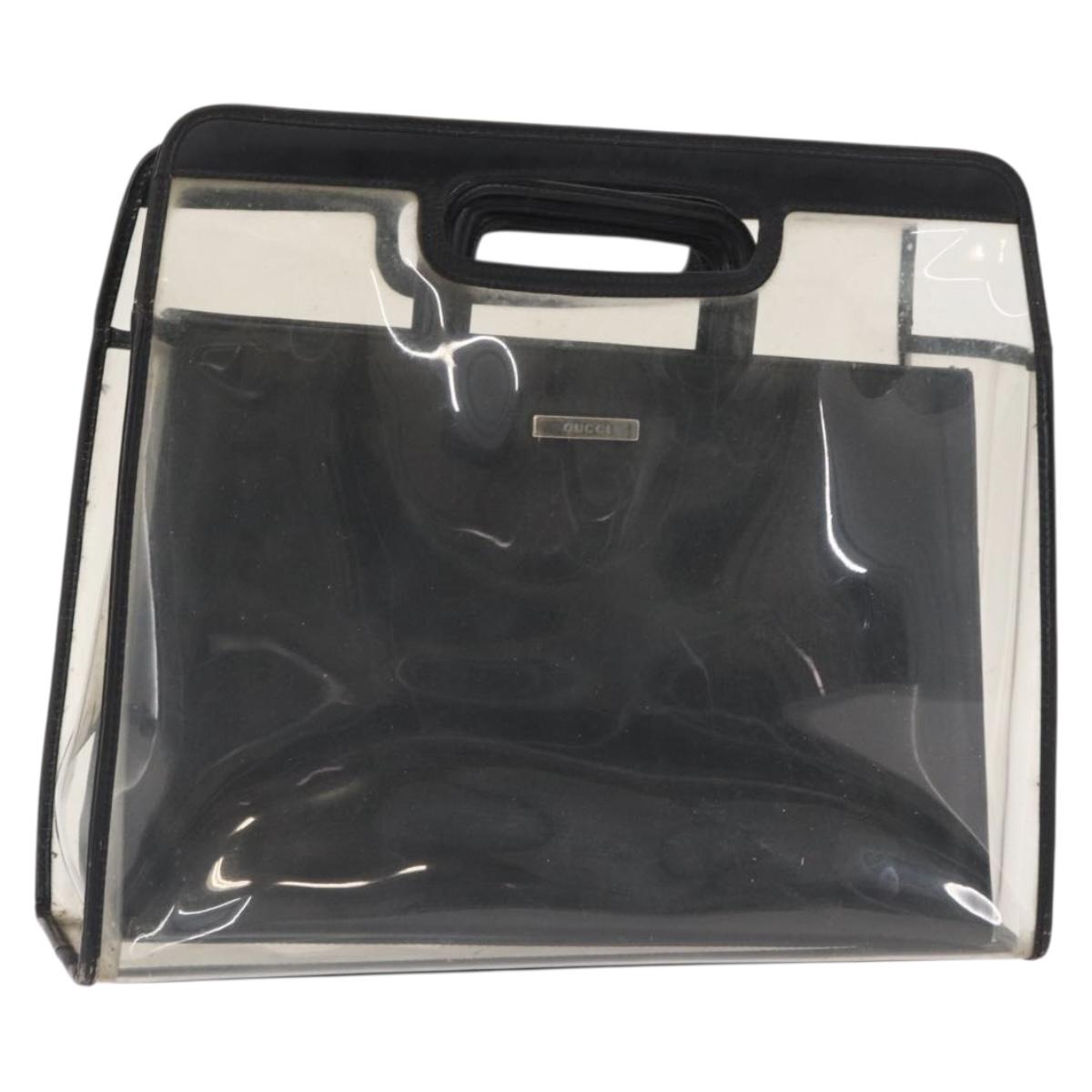 GUCCI Hand Bag Vinyl Clear 002 1998 0453 Auth 156857