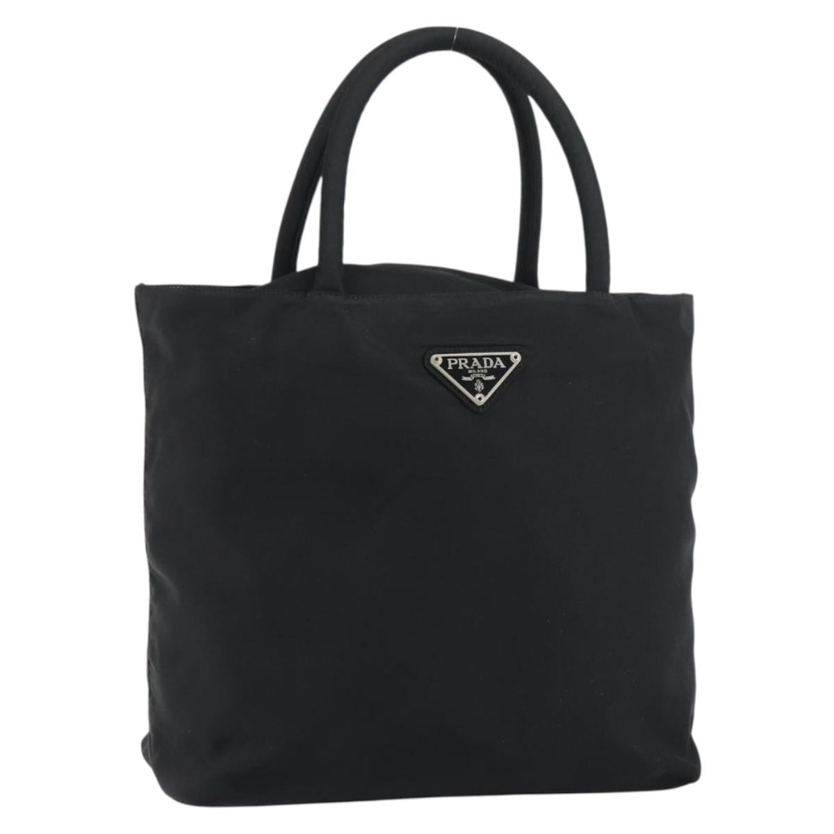 PRADA Hand Bag Nylon Black Auth 156858