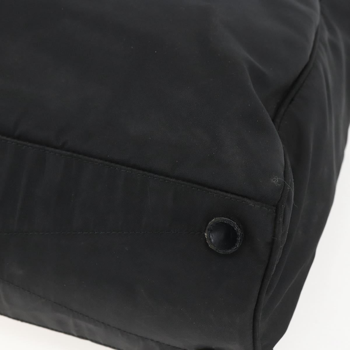 PRADA Tote Bag Nylon Leather Black Auth 156859