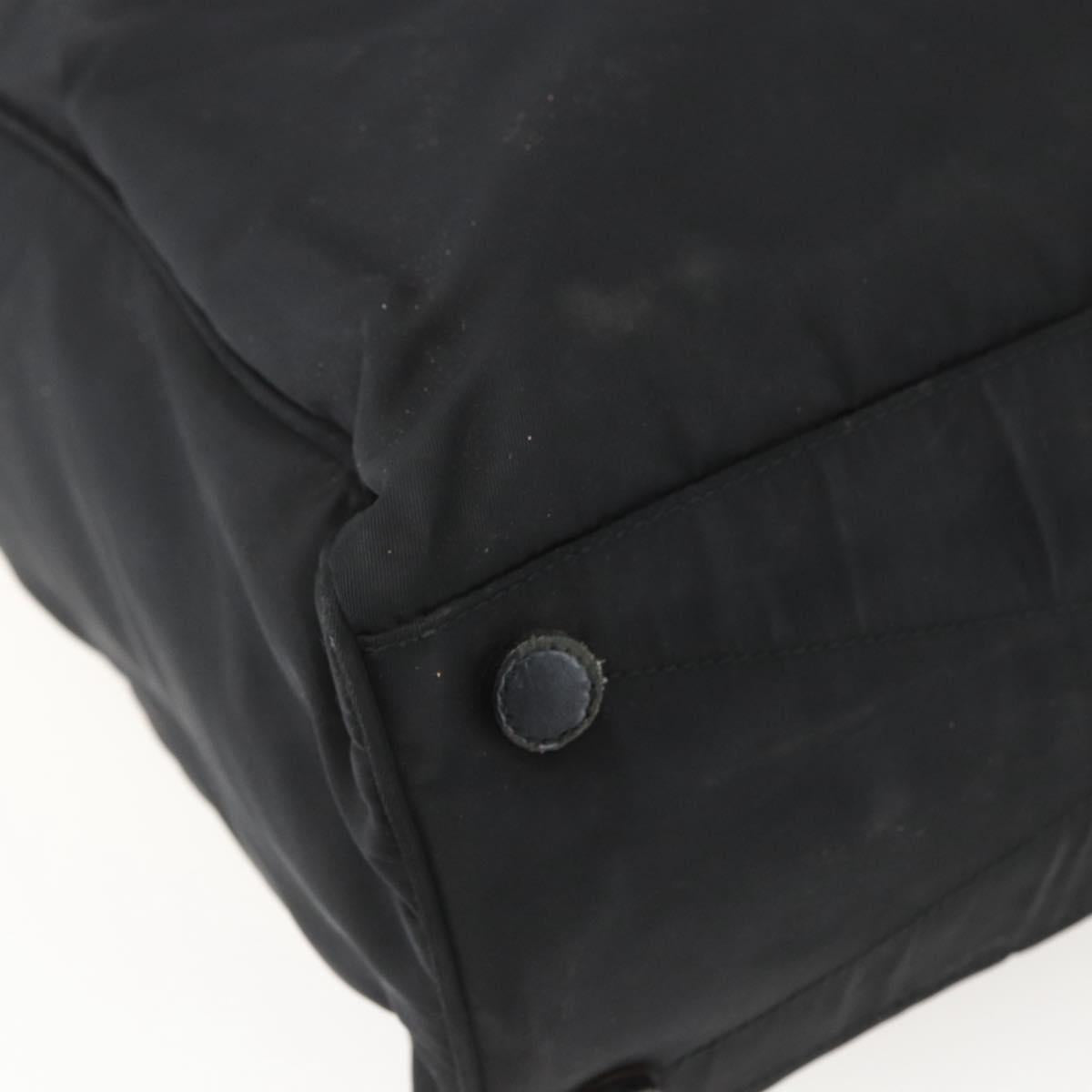 PRADA Tote Bag Nylon Leather Black Auth 156859