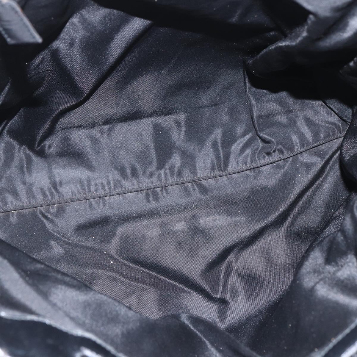 PRADA Tote Bag Nylon Leather Black Auth 156859