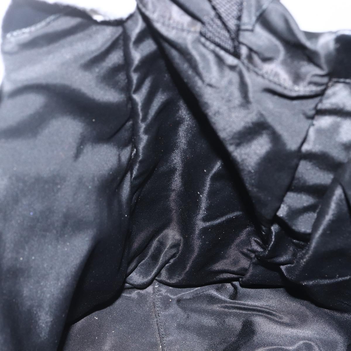 PRADA Tote Bag Nylon Leather Black Auth 156859