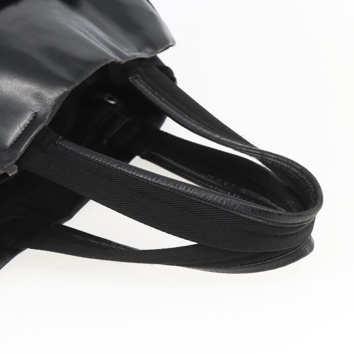 PRADA Tote Bag Nylon Leather Black Auth 156859
