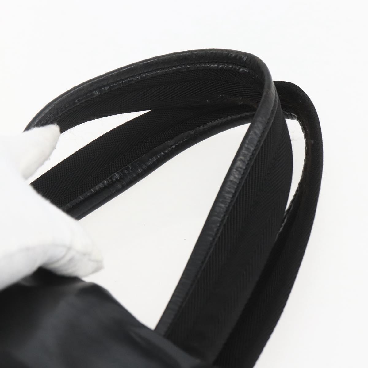 PRADA Tote Bag Nylon Leather Black Auth 156859