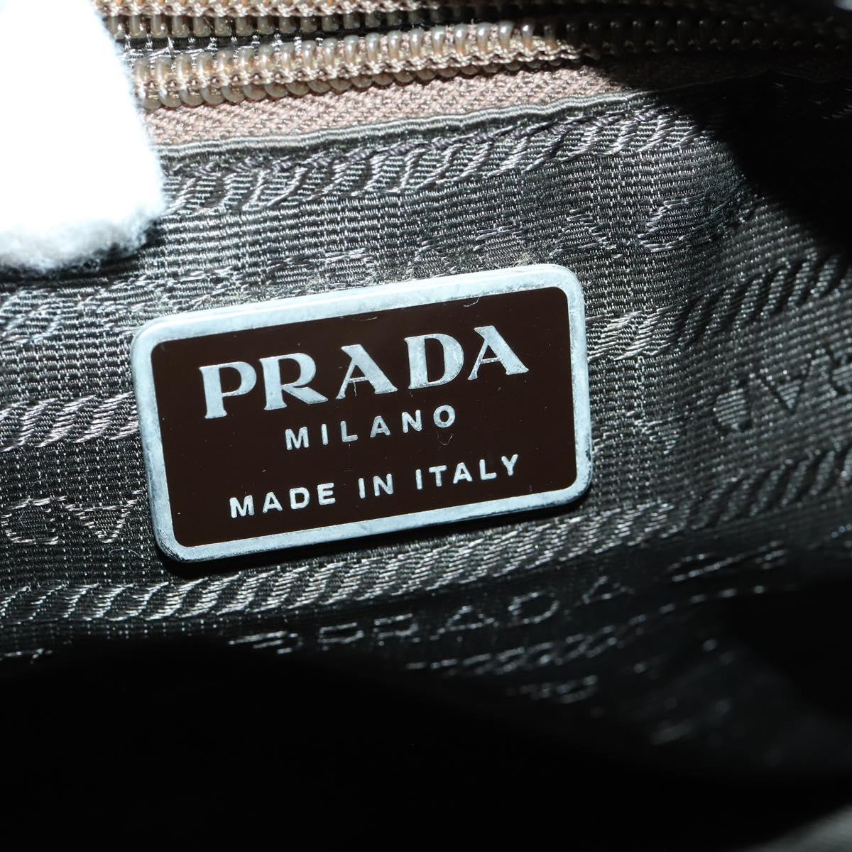 PRADA Backpack Nylon Beige Silver Auth 156861