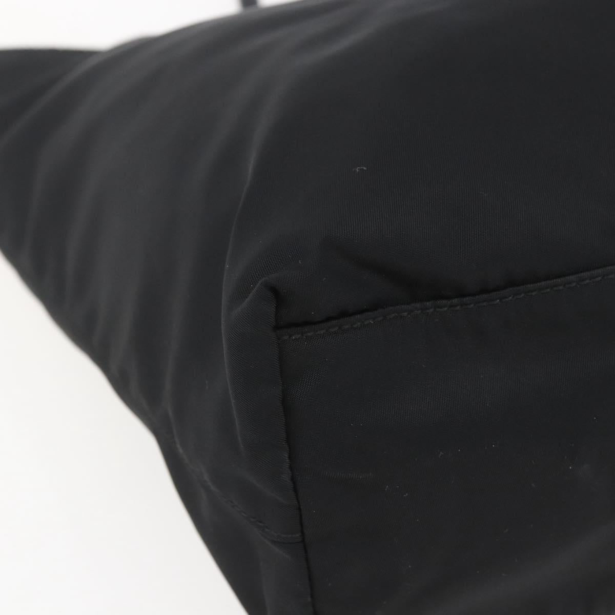 PRADA Tote Bag Nylon Black Gold Auth 156867V