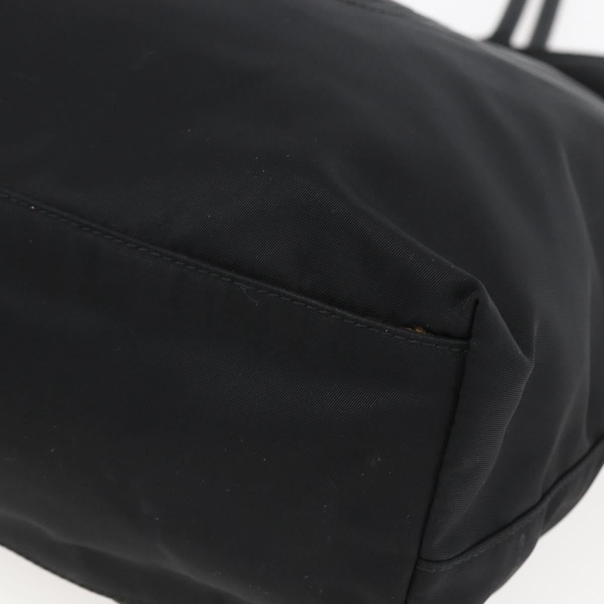 PRADA Tote Bag Nylon Black Gold Auth 156867V