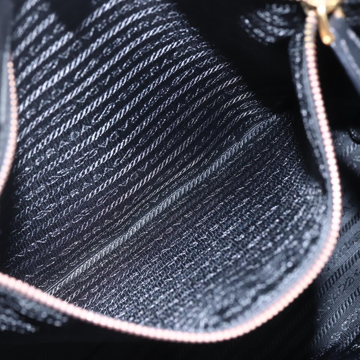 PRADA Tote Bag Nylon Black Gold Auth 156867V