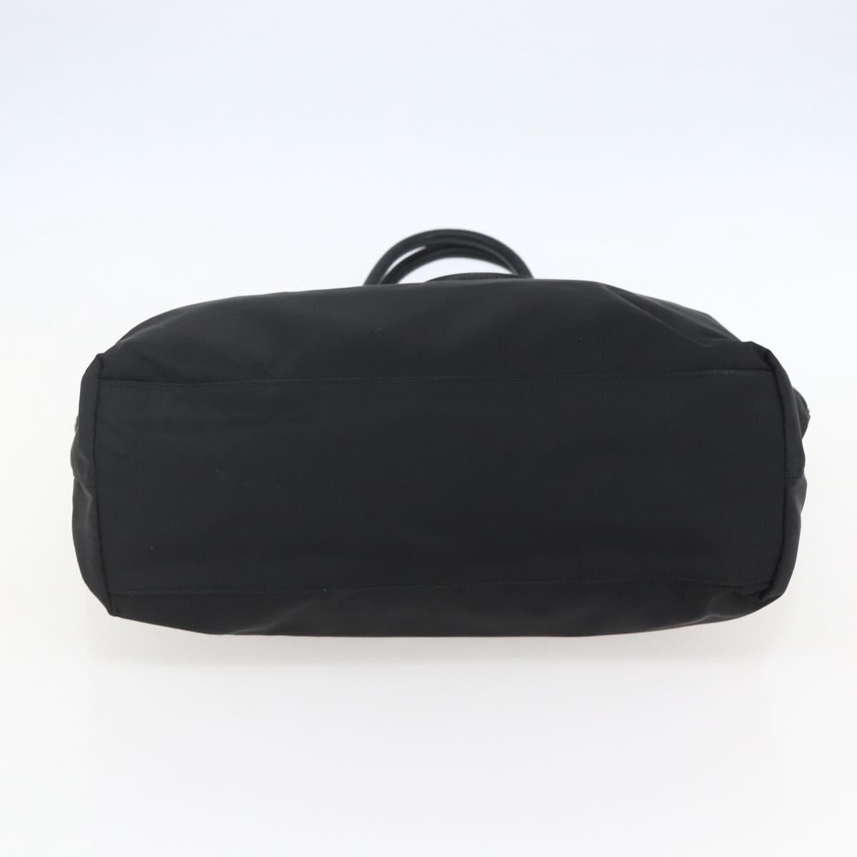 PRADA Tote Bag Nylon Black Gold Auth 156867V