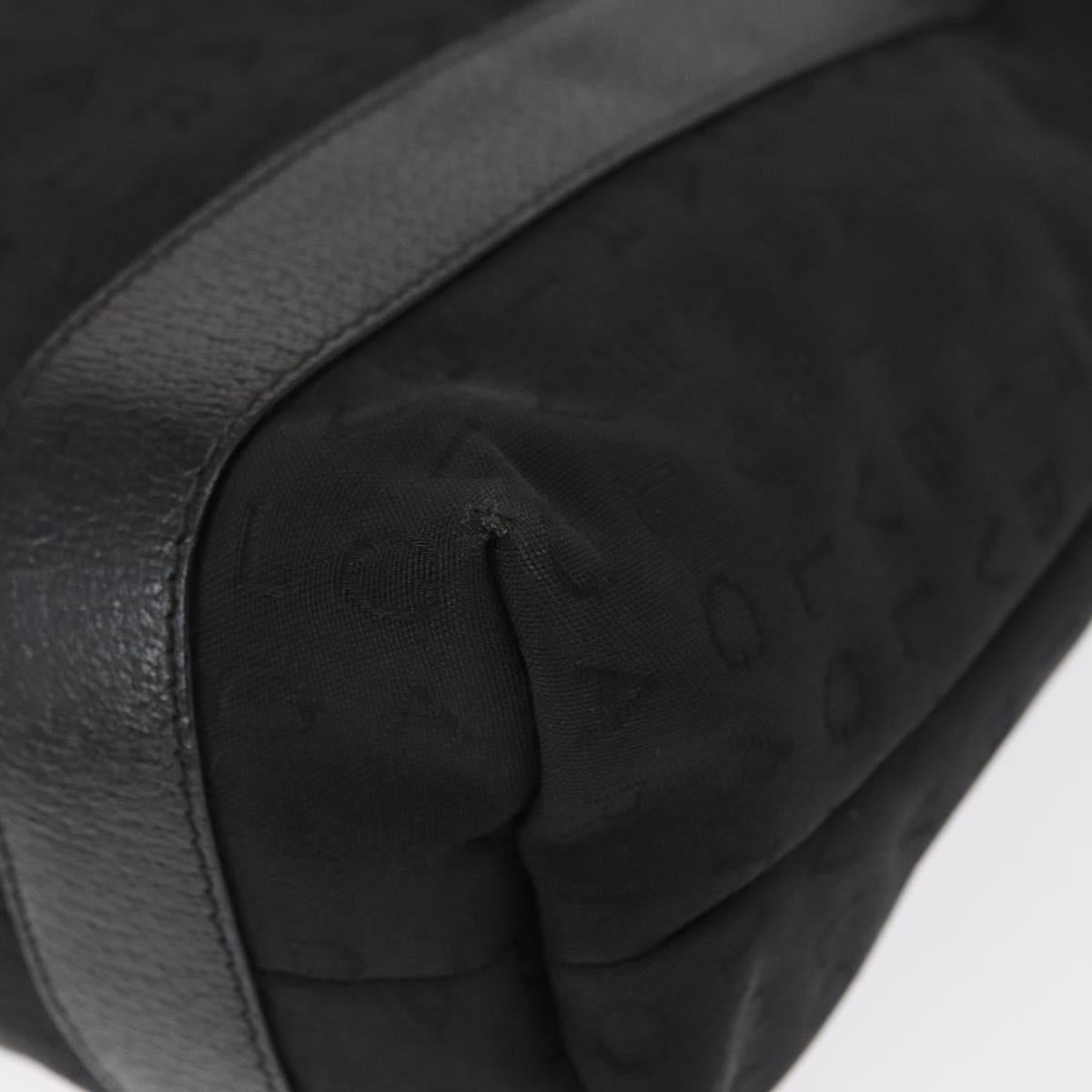 BVLGARI Logo Mania Tote Bag Canvas Black Silver Auth 156876